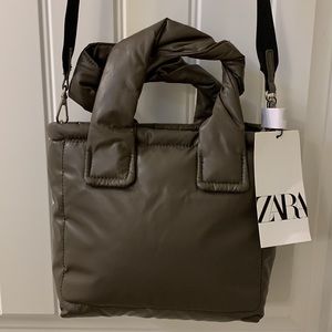 Zara Puffy Grey / Brown Crossbody
